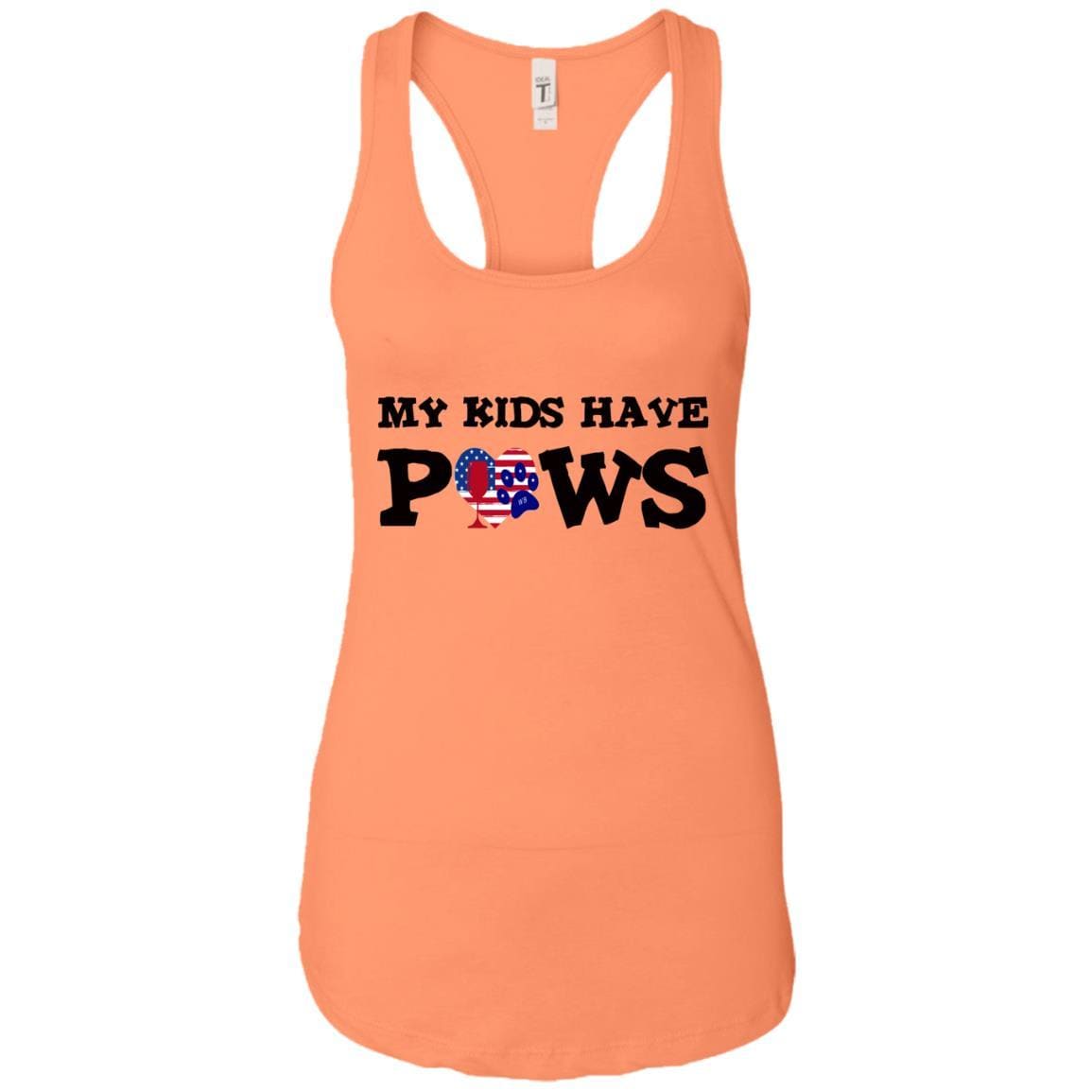 Tank Top Light Orange / X-Small WineyBitches.Co My Kids Have Paws Ladies Ideal Racerback Tank WineyBitchesCo