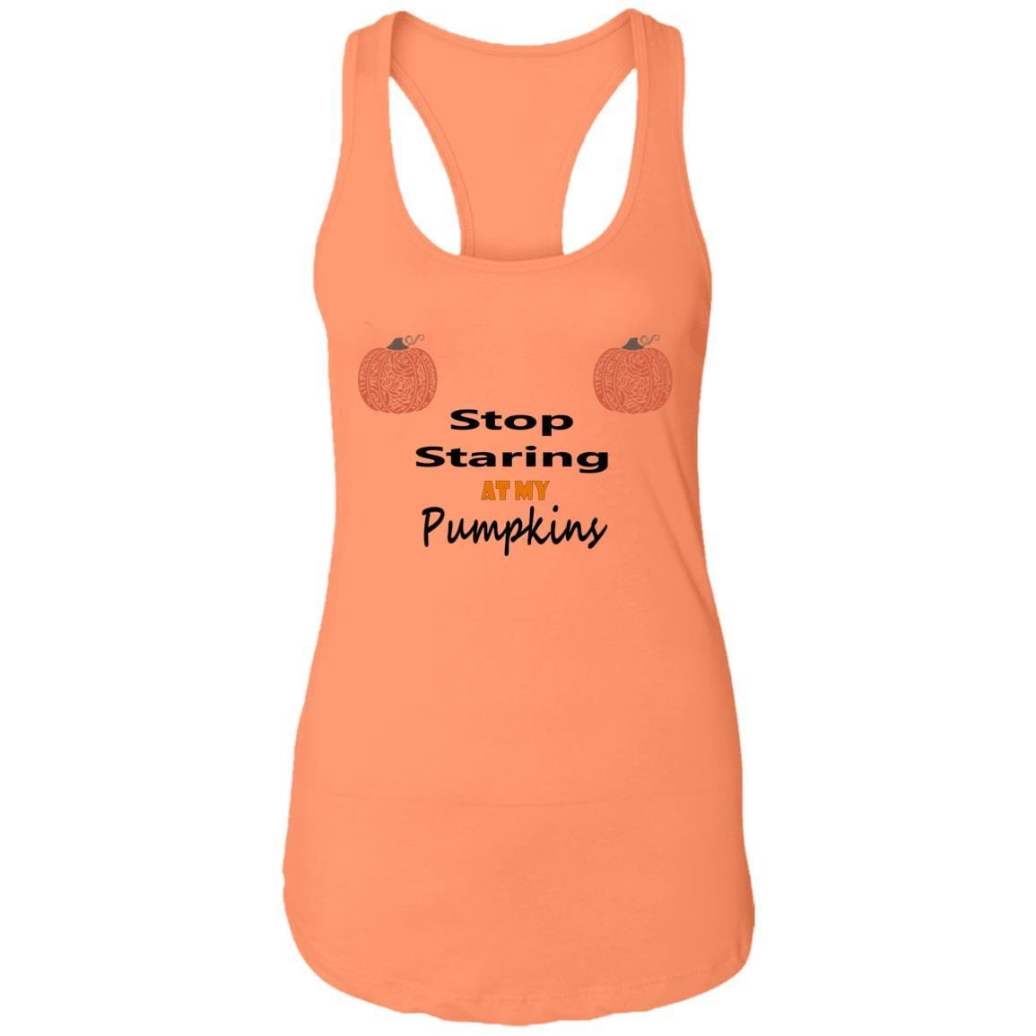 Tank Top Light Orange / X-Small WineyBitches.Co "Stop Staring At My Pumpkins" Ladies Ideal Racerback Tank WineyBitchesCo