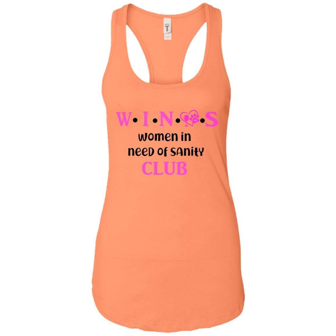 Tank Top Light Orange / X-Small WineyBitches.Co WINOS Club Ladies Ideal Racerback Tank Top (Pink Lettering) WineyBitchesCo