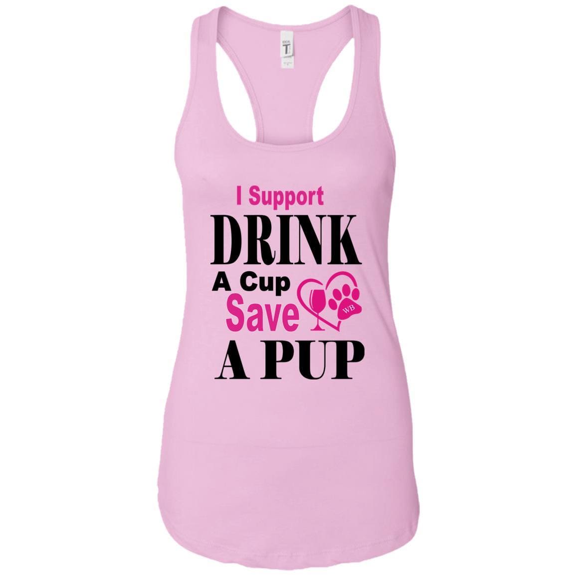 Tank Top Lilac / X-Small WB Drink A Cup Save A Pup Ladies Ideal Racerback Tank WineyBitchesCo