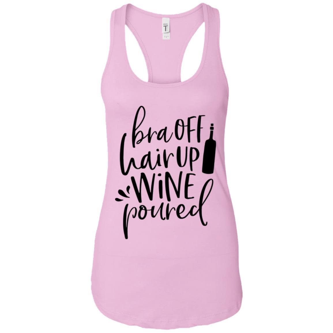 Tank Top Lilac / X-Small WineyBitches.Co Bra Off Hair Up Wine Poured Ladies Ideal Racerback Tank (Blk Lettering) WineyBitchesCo
