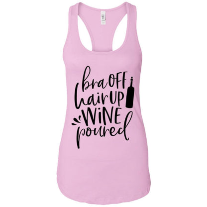 Tank Top Lilac / X-Small WineyBitches.Co Bra Off Hair Up Wine Poured Ladies Ideal Racerback Tank (Blk Lettering) WineyBitchesCo