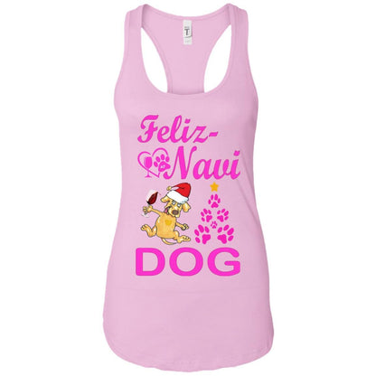 Tank Top Lilac / X-Small WineyBitches.co Feliz Navi Dog Next Level Ladies Ideal Racerback Tank-pink WineyBitchesCo