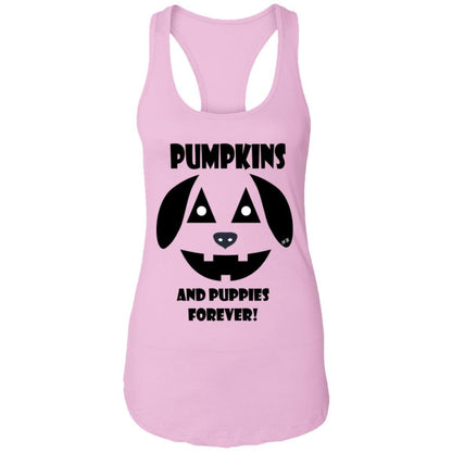 Tank Top Lilac / X-Small WineyBitches.Co "Pumpkins And Puppies Forever" Halloween Ladies Ideal Racerback Tank WineyBitchesCo