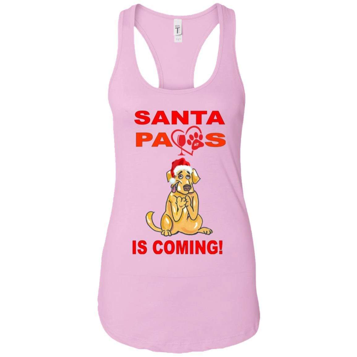 Tank Top Lilac / X-Small WineyBitches.co "Santa Paws Is Coming" Next Level Ladies Ideal Racerback Tank WineyBitchesCo