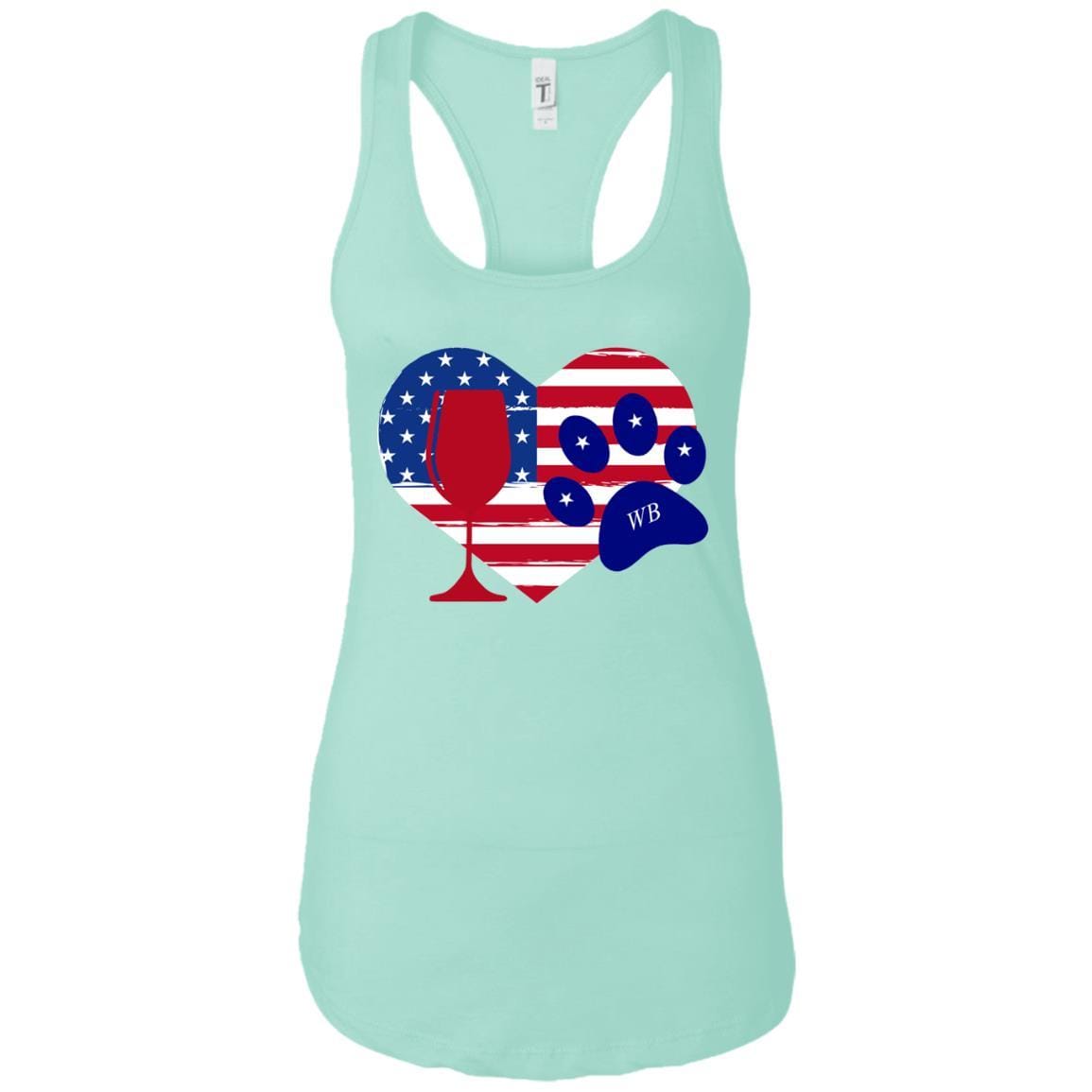 Tank Top Mint / X-Small WineyBitches.Co American Wine Paw Heart Ladies Ideal Racerback Tank WineyBitchesCo