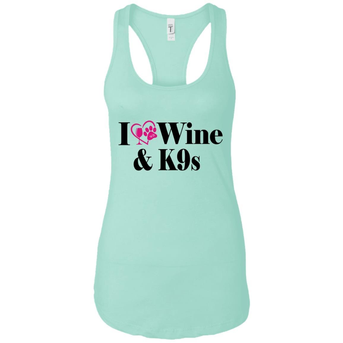 Tank Top Mint / X-Small WineyBitches.Co "I Love Wine and K9s" Ladies Ideal Racerback Tank WineyBitchesCo
