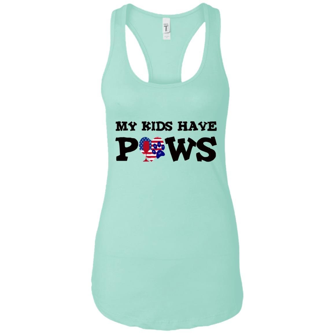 Tank Top Mint / X-Small WineyBitches.Co My Kids Have Paws Ladies Ideal Racerback Tank WineyBitchesCo