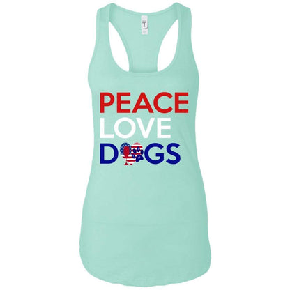 Tank Top Mint / X-Small WineyBitches.Co Peace Love Dogs Ladies Ideal Racerback Tank WineyBitchesCo