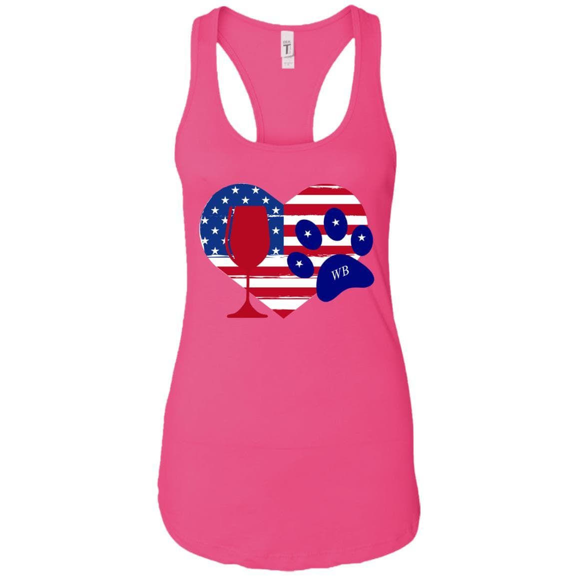Tank Top Raspberry / X-Small WineyBitches.Co American Wine Paw Heart Ladies Ideal Racerback Tank WineyBitchesCo