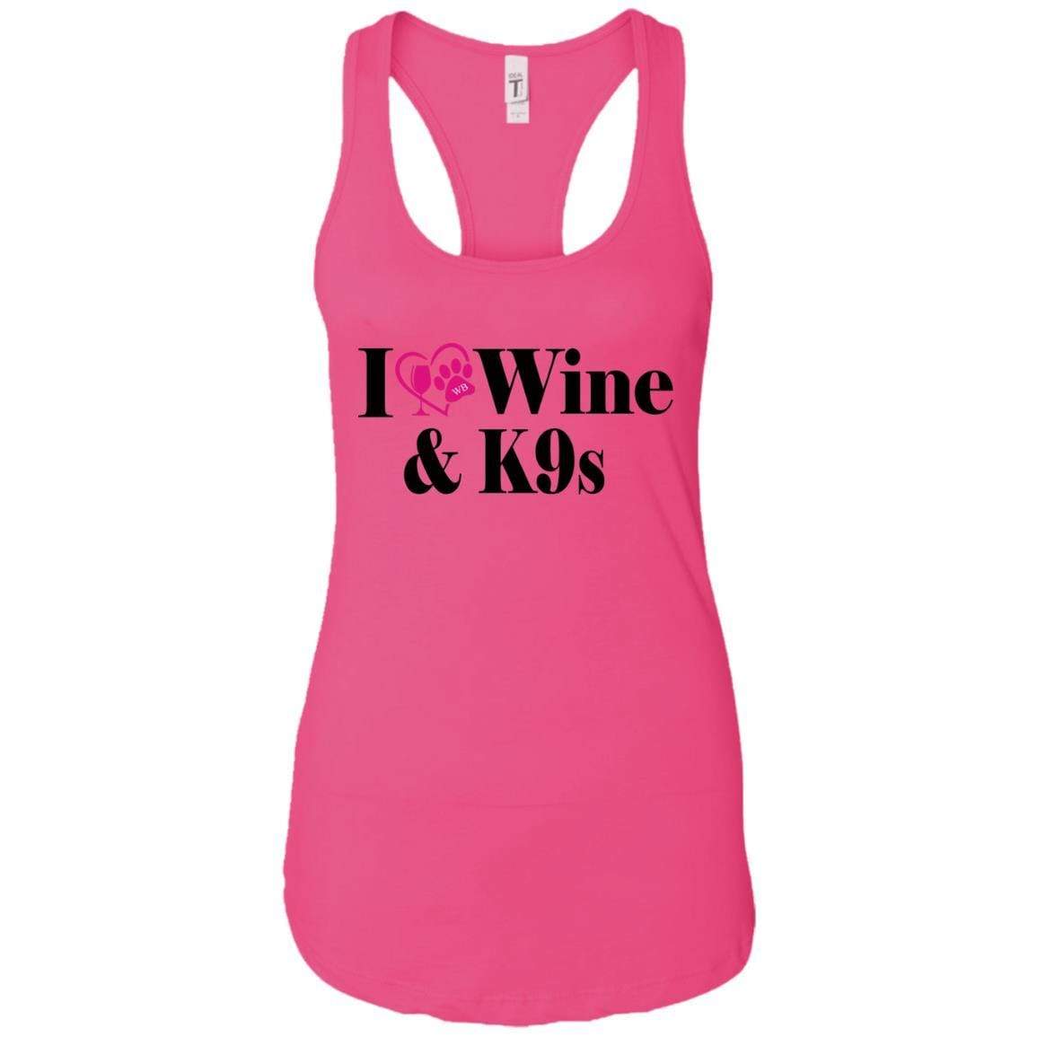 Tank Top Raspberry / X-Small WineyBitches.Co "I Love Wine and K9s" Ladies Ideal Racerback Tank WineyBitchesCo