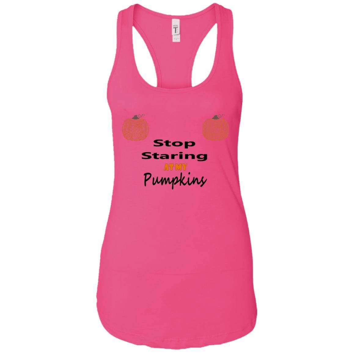 Tank Top Raspberry / X-Small WineyBitches.Co "Stop Staring At My Pumpkins" Ladies Ideal Racerback Tank WineyBitchesCo