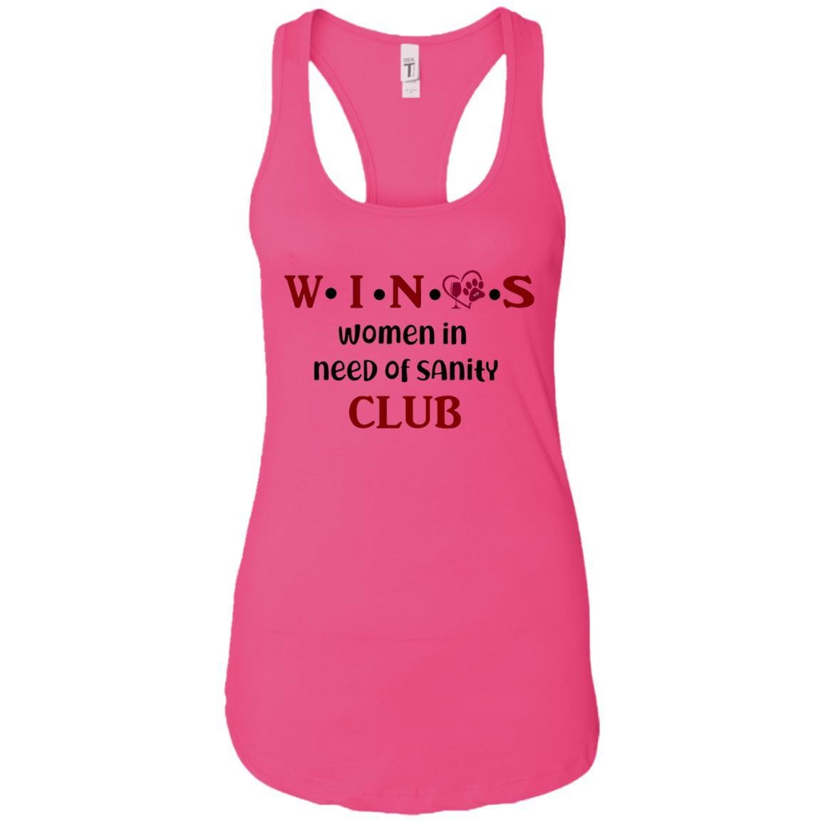 Tank Top Raspberry / X-Small WineyBitches.Co WINOS Club Ladies Ideal Racerback Tank Top (Burg Lettering) WineyBitchesCo