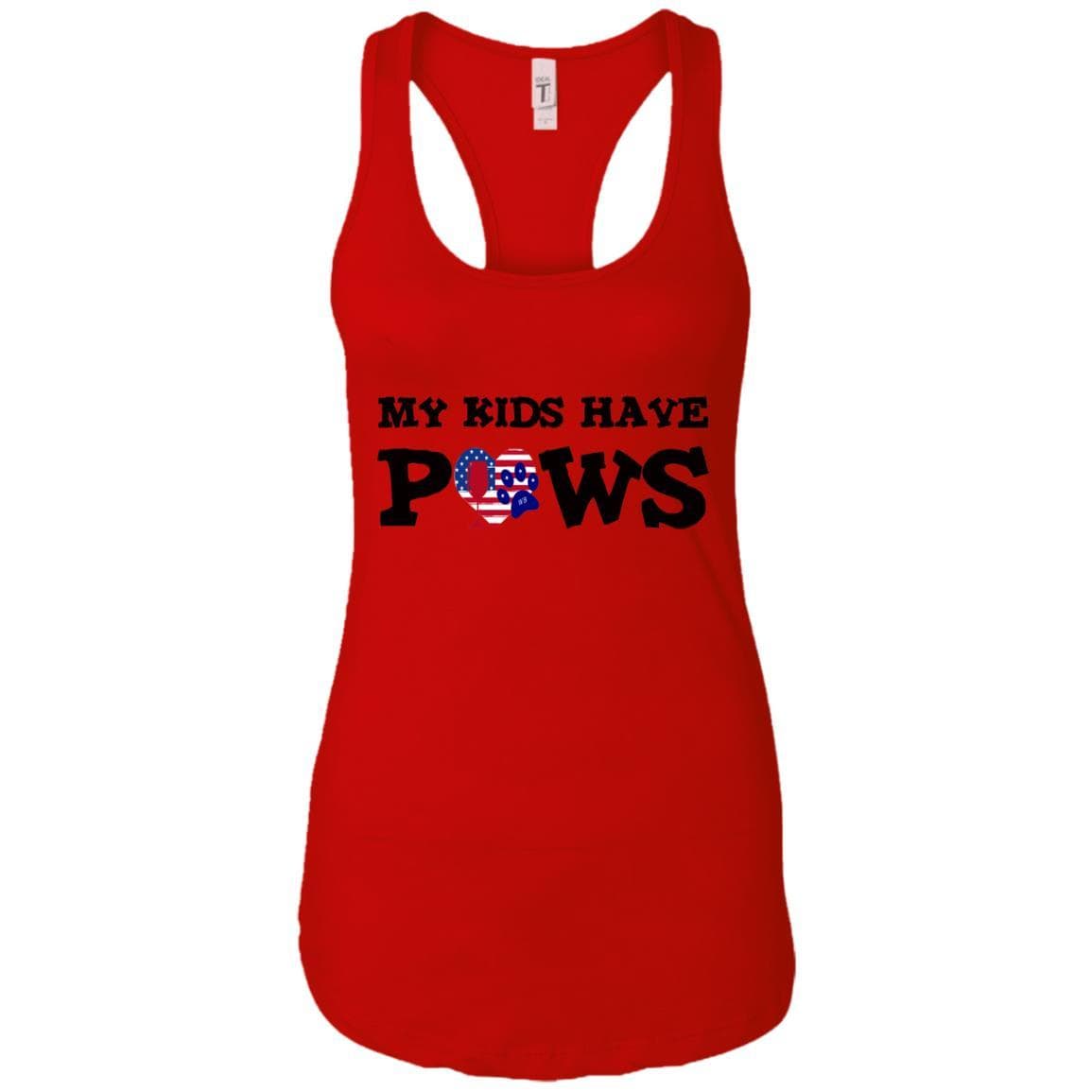 Tank Top Red / X-Small WineyBitches.Co My Kids Have Paws Ladies Ideal Racerback Tank WineyBitchesCo