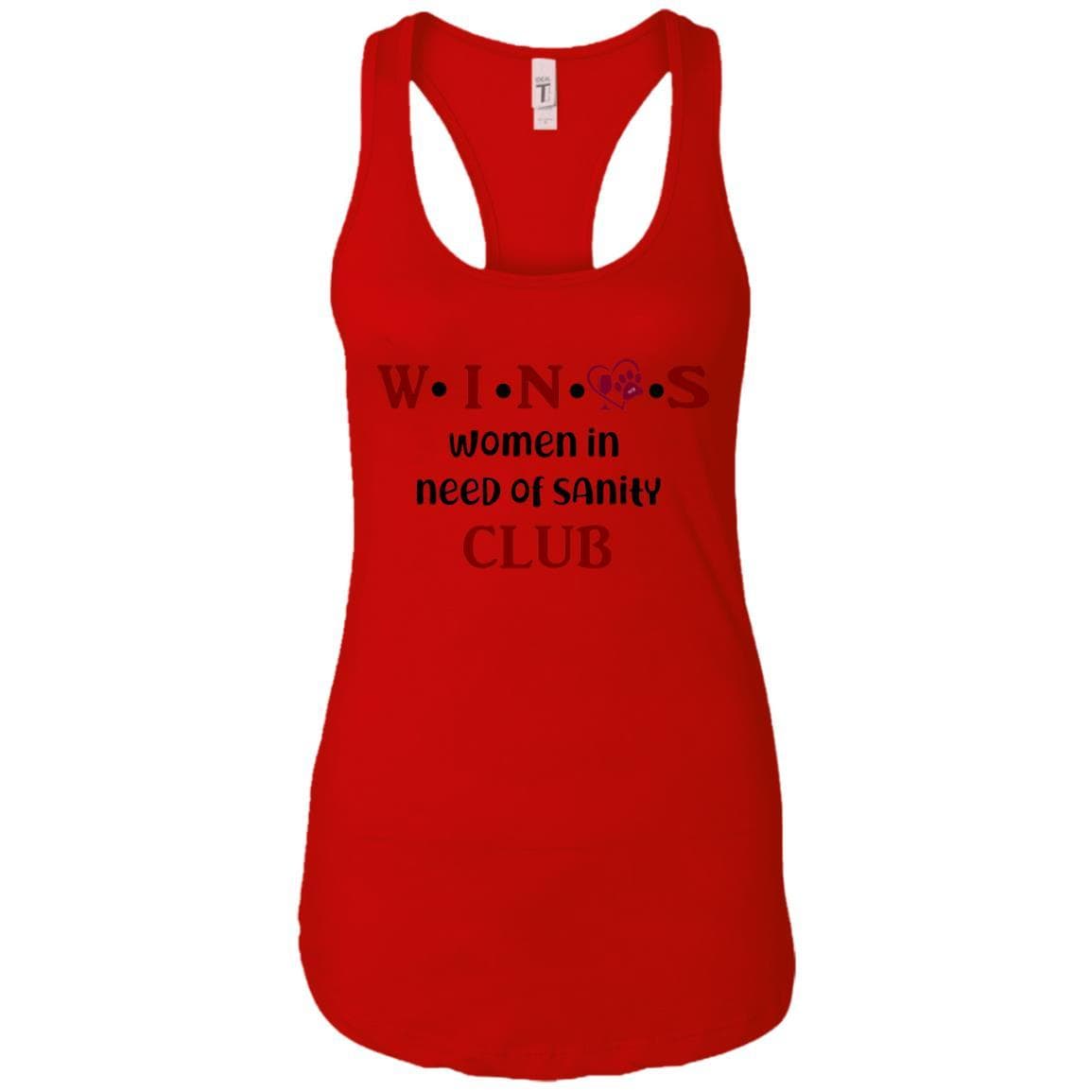 Tank Top Red / X-Small WineyBitches.Co WINOS Club Ladies Ideal Racerback Tank Top (Burg Lettering) WineyBitchesCo