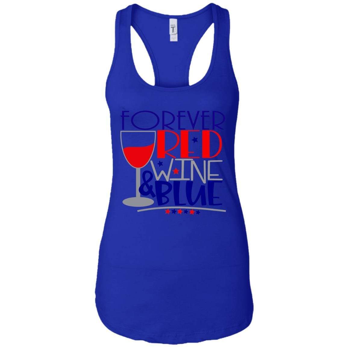 Tank Top Royal / X-Small WineyBitches.Co Forever Red Wine & Blue Ladies Ideal Racerback Tank WineyBitchesCo