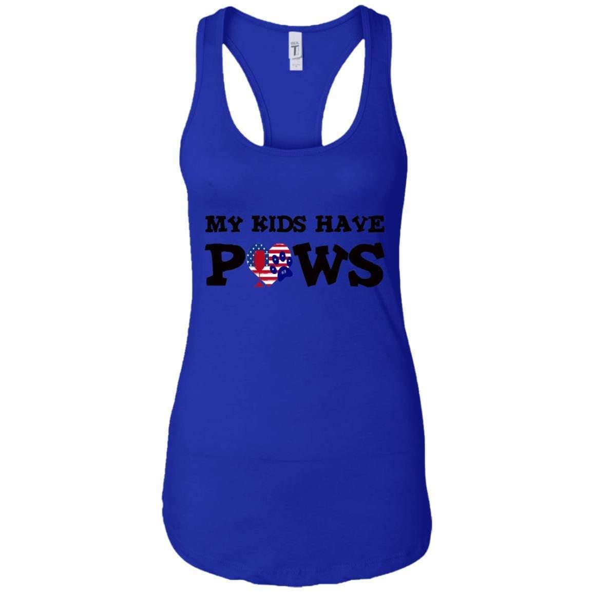 Tank Top Royal / X-Small WineyBitches.Co My Kids Have Paws Ladies Ideal Racerback Tank WineyBitchesCo