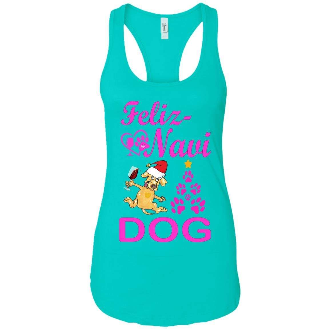 Tank Top Tahiti Blue / X-Small WineyBitches.co Feliz Navi Dog Next Level Ladies Ideal Racerback Tank-pink WineyBitchesCo