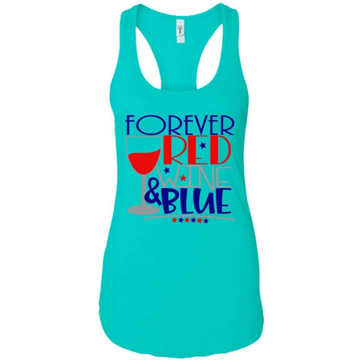 Tank Top Tahiti Blue / X-Small WineyBitches.Co Forever Red Wine & Blue Ladies Ideal Racerback Tank WineyBitchesCo