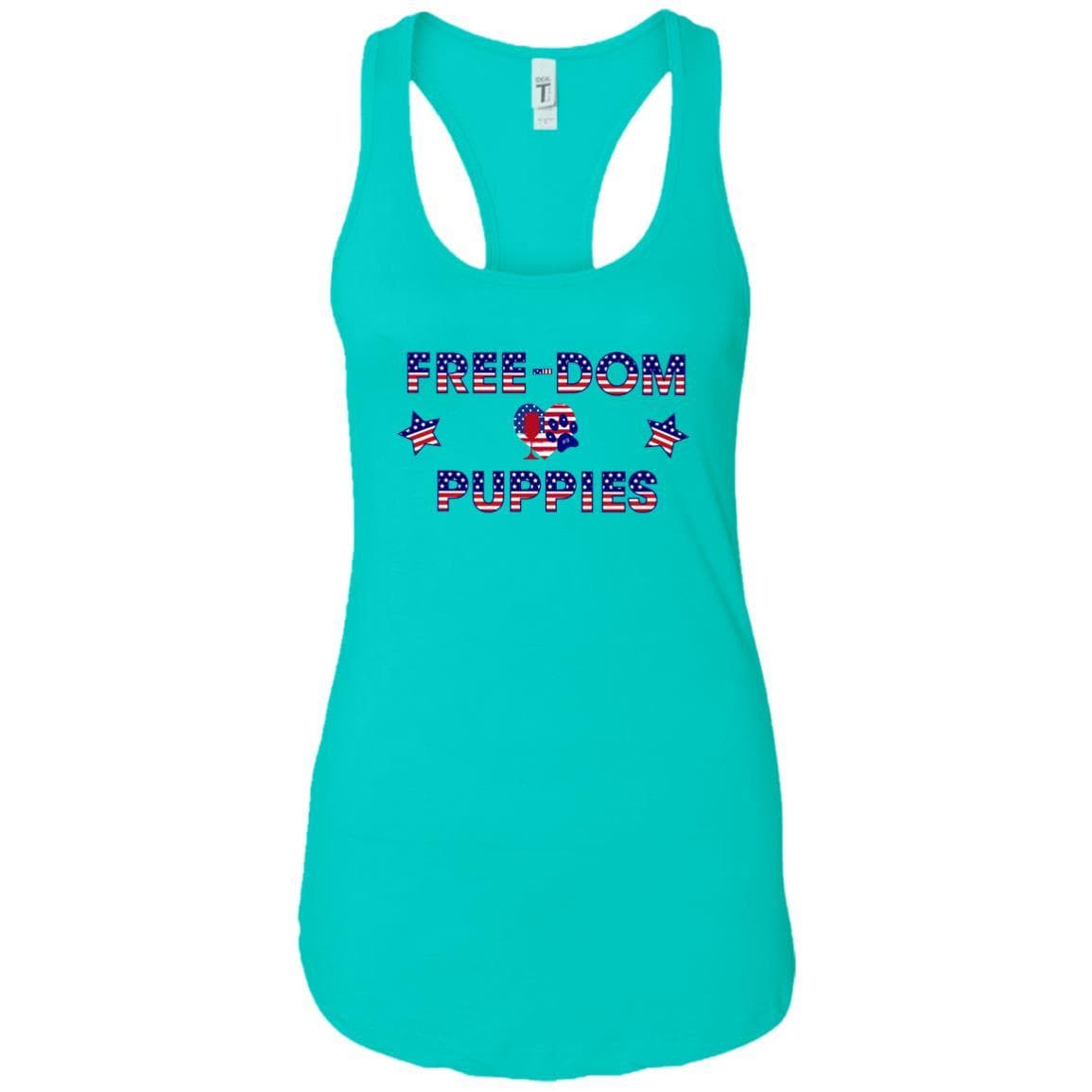 Tank Top Tahiti Blue / X-Small WineyBitches.Co Free-Dom Puppies Ladies Ideal Racerback Tank WineyBitchesCo