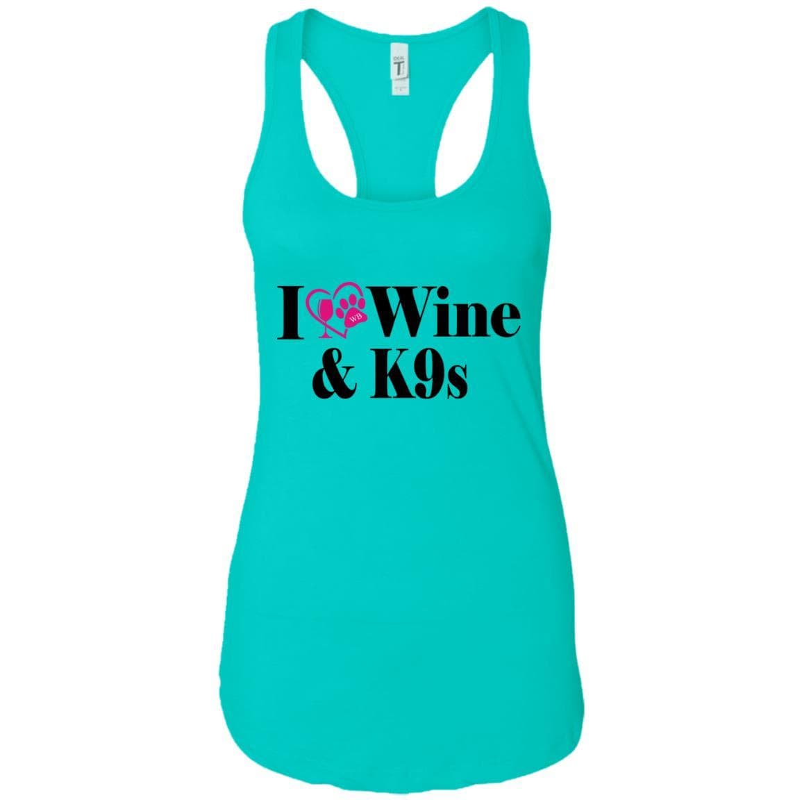 Tank Top Tahiti Blue / X-Small WineyBitches.Co "I Love Wine and K9s" Ladies Ideal Racerback Tank WineyBitchesCo