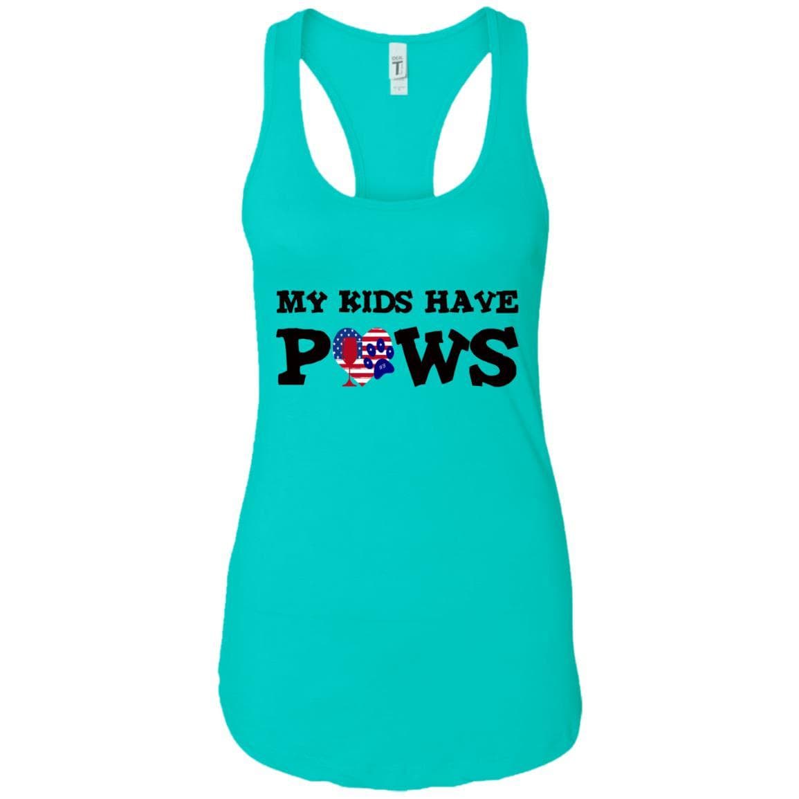 Tank Top Tahiti Blue / X-Small WineyBitches.Co My Kids Have Paws Ladies Ideal Racerback Tank WineyBitchesCo