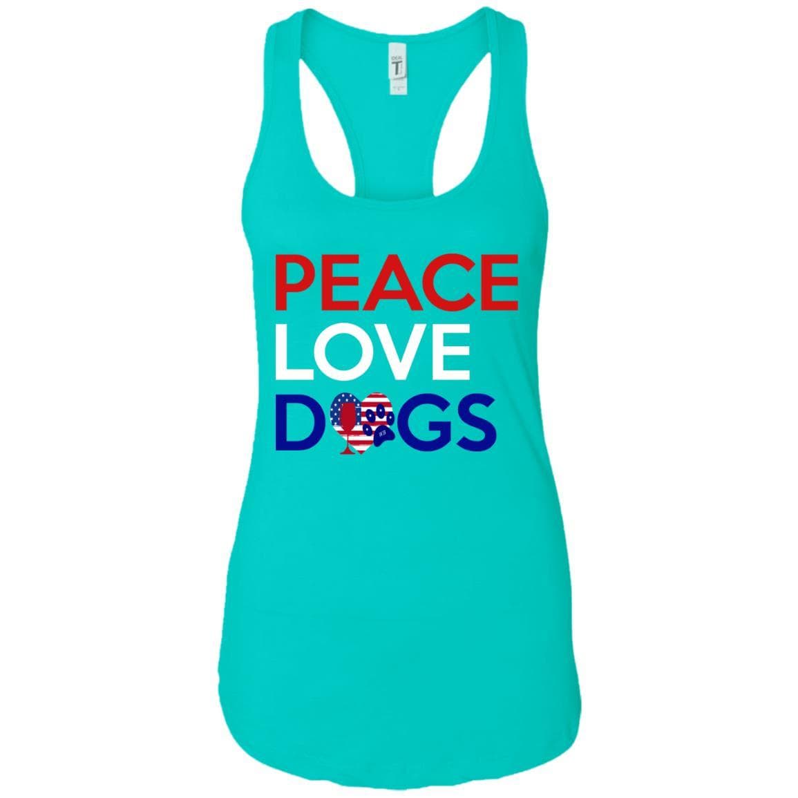Tank Top Tahiti Blue / X-Small WineyBitches.Co Peace Love Dogs Ladies Ideal Racerback Tank WineyBitchesCo