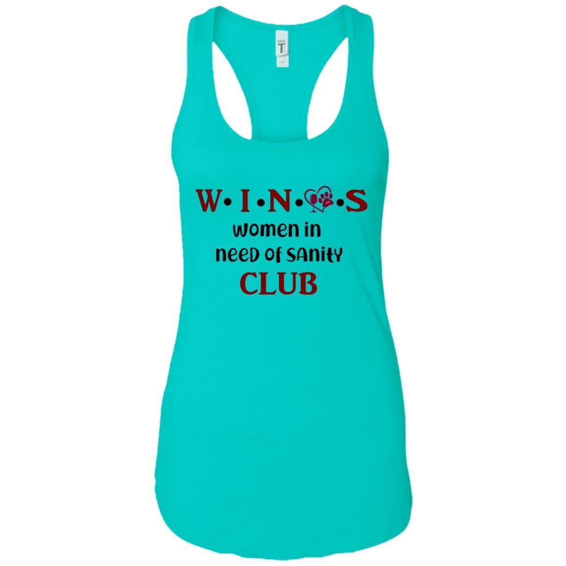 Tank Top Tahiti Blue / X-Small WineyBitches.Co WINOS Club Ladies Ideal Racerback Tank Top (Burg Lettering) WineyBitchesCo