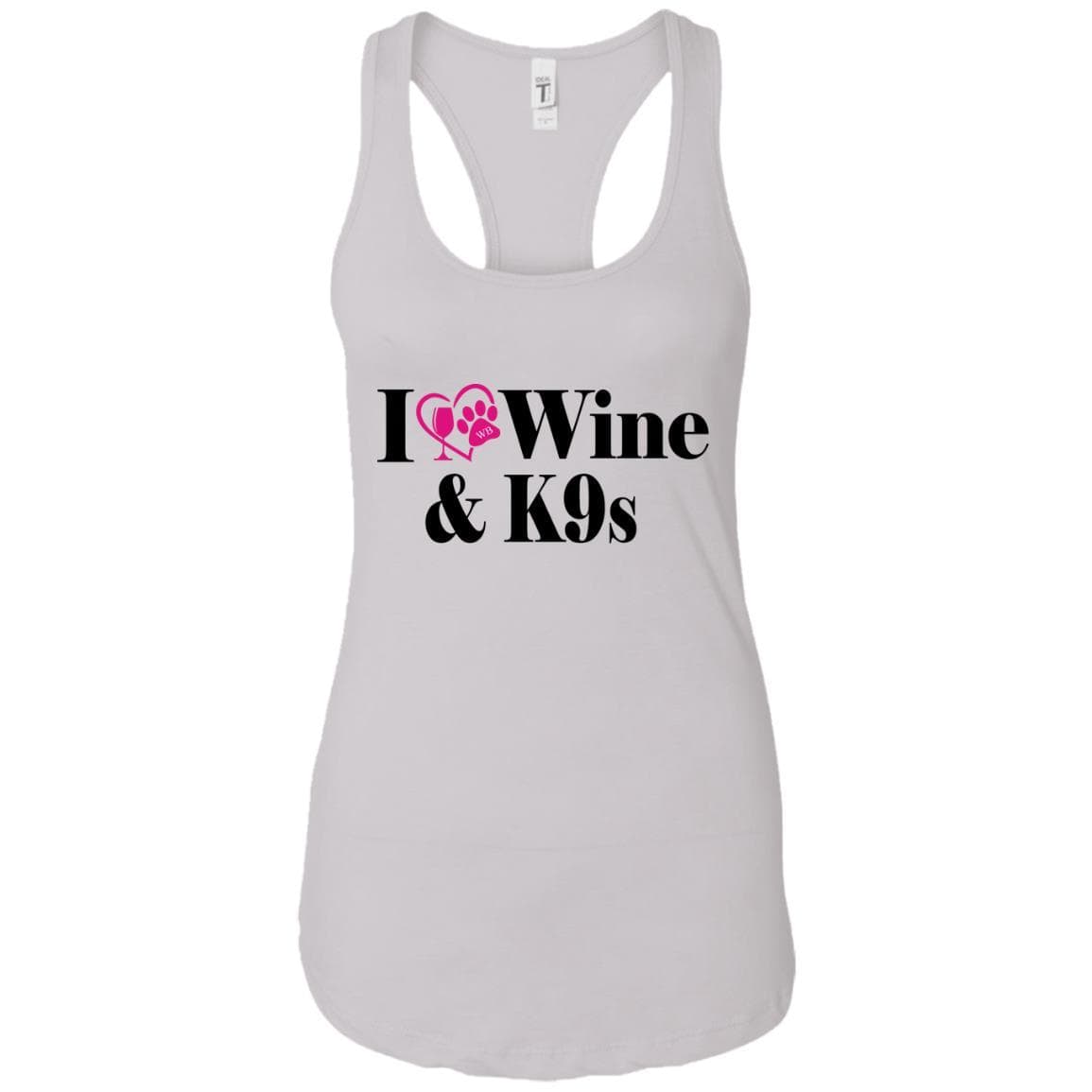 Tank Top White / X-Small WineyBitches.Co "I Love Wine and K9s" Ladies Ideal Racerback Tank WineyBitchesCo