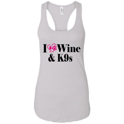 Tank Top White / X-Small WineyBitches.Co "I Love Wine and K9s" Ladies Ideal Racerback Tank WineyBitchesCo