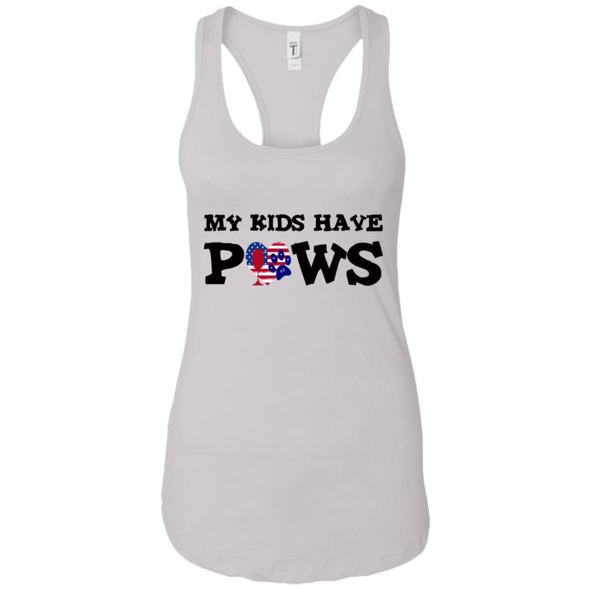 Tank Top White / X-Small WineyBitches.Co My Kids Have Paws Ladies Ideal Racerback Tank WineyBitchesCo