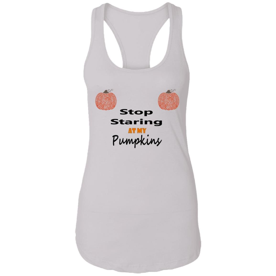 Tank Top White / X-Small WineyBitches.Co "Stop Staring At My Pumpkins" Ladies Ideal Racerback Tank WineyBitchesCo