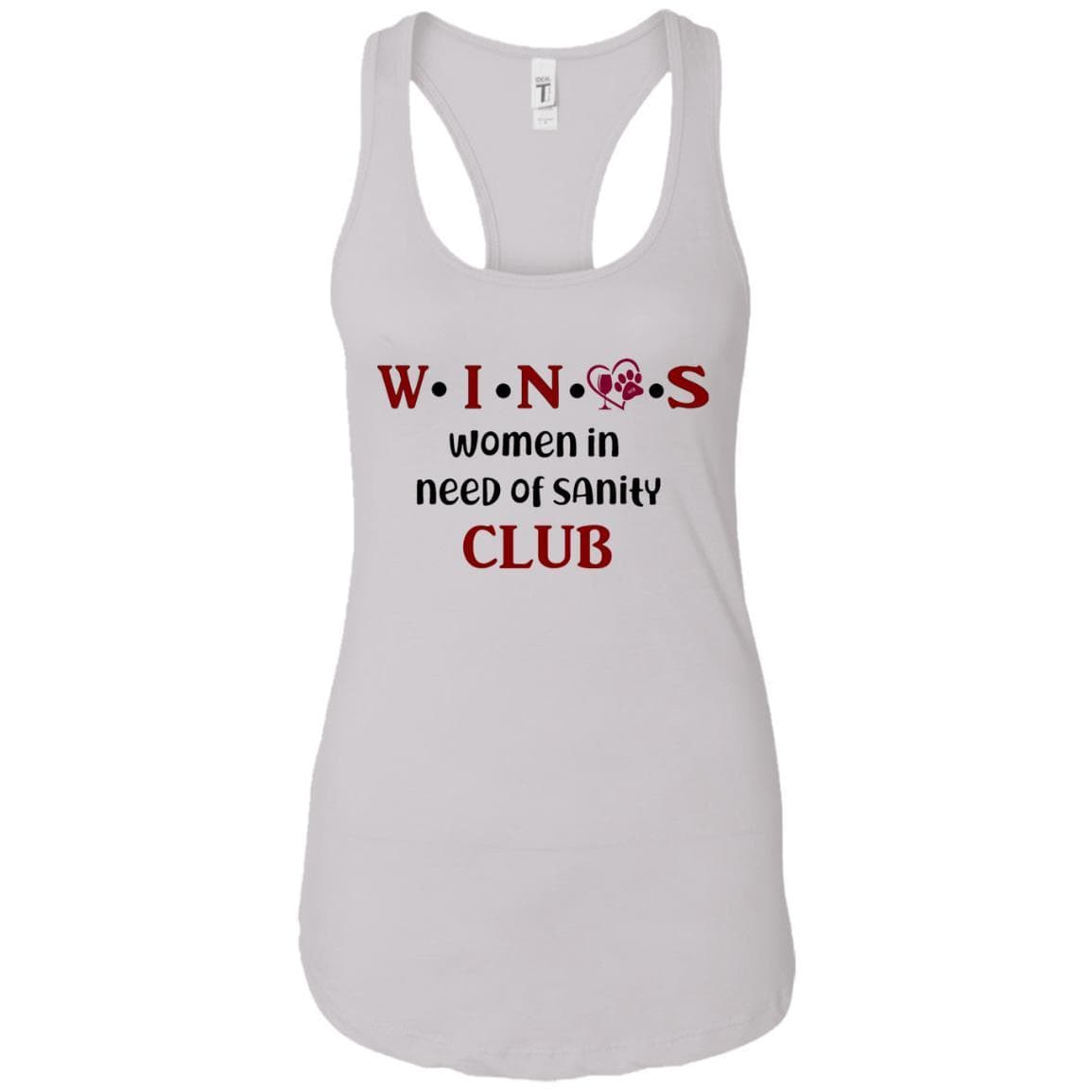 Tank Top White / X-Small WineyBitches.Co WINOS Club Ladies Ideal Racerback Tank Top (Burg Lettering) WineyBitchesCo